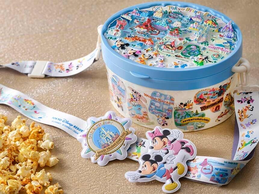 Japan Tokyo Disney Resort Park Map Design Mickey Minnie Popcorn Bucket New