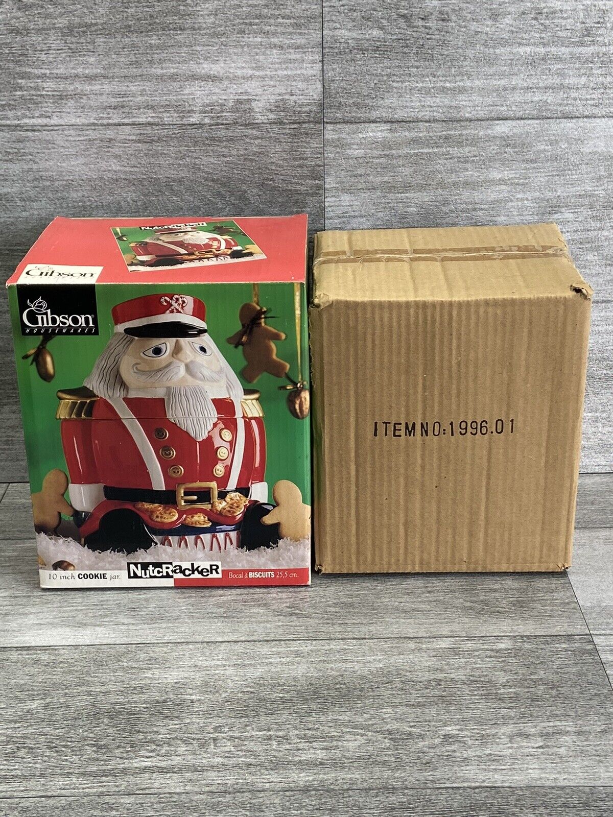 VTG Gibson Housewares Nutcracker 10” Cookie Jar 1997 New Sealed Box Christmas