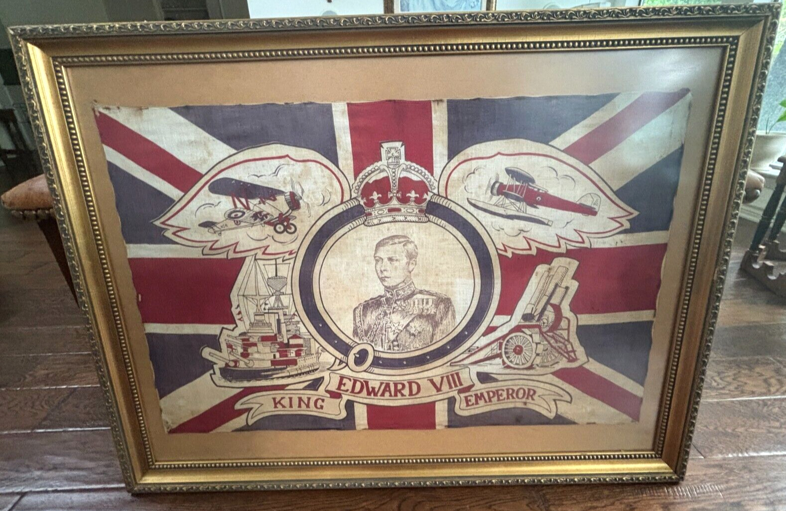 Rare King Edward VIII Vintage 1936 Royal Coronation Flag Banner Duke of Windsor