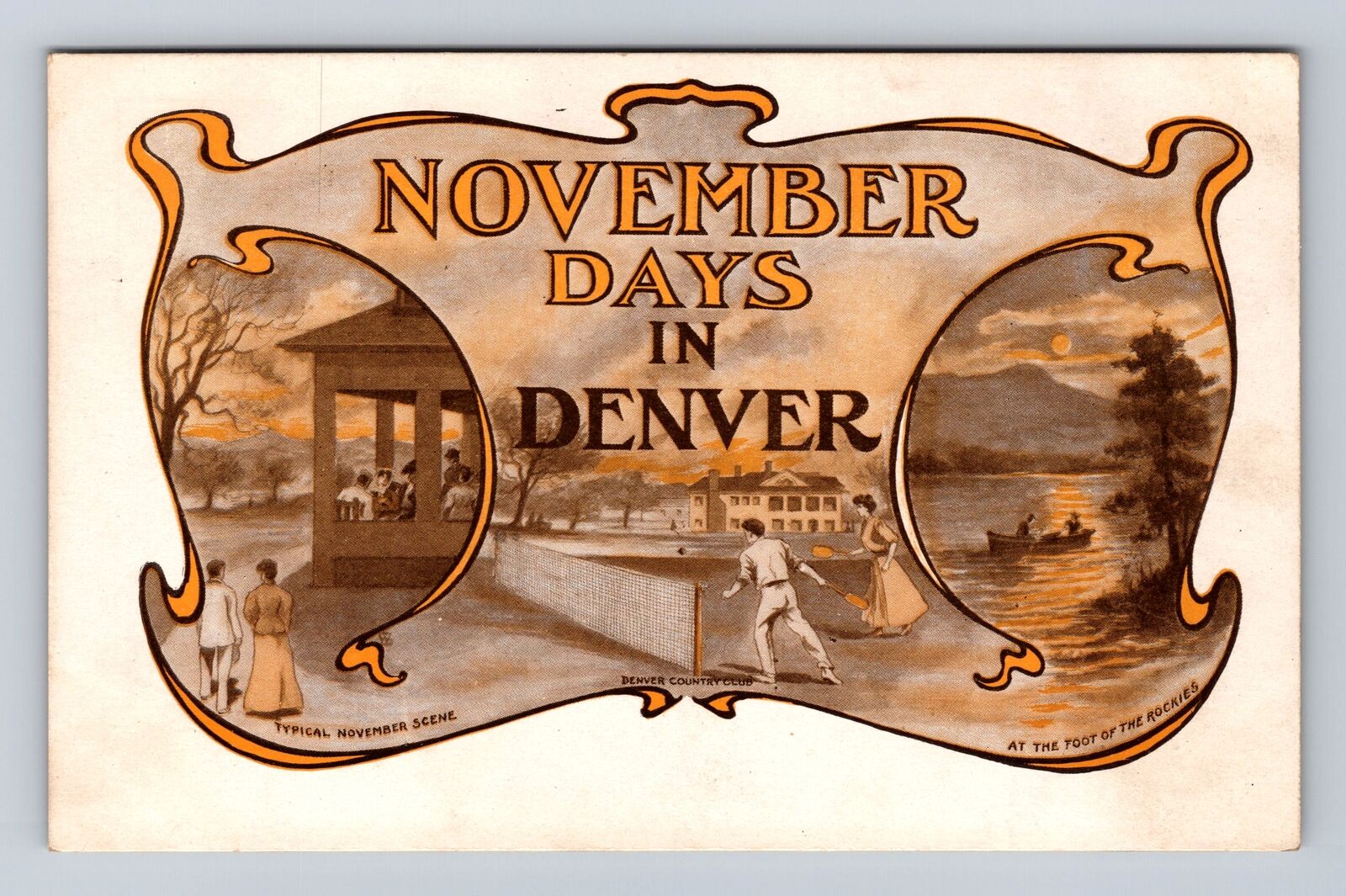 Denver CO-Colorado, November Days In Denver, Antique, Vintage Souvenir Postcard