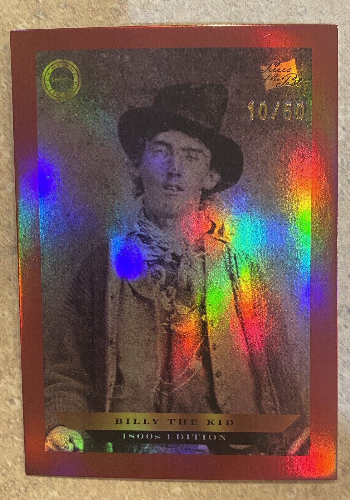 2024 PIECES OF THE PAST 1800’S BILLY THE KID RED REFRACTOR 10/50 