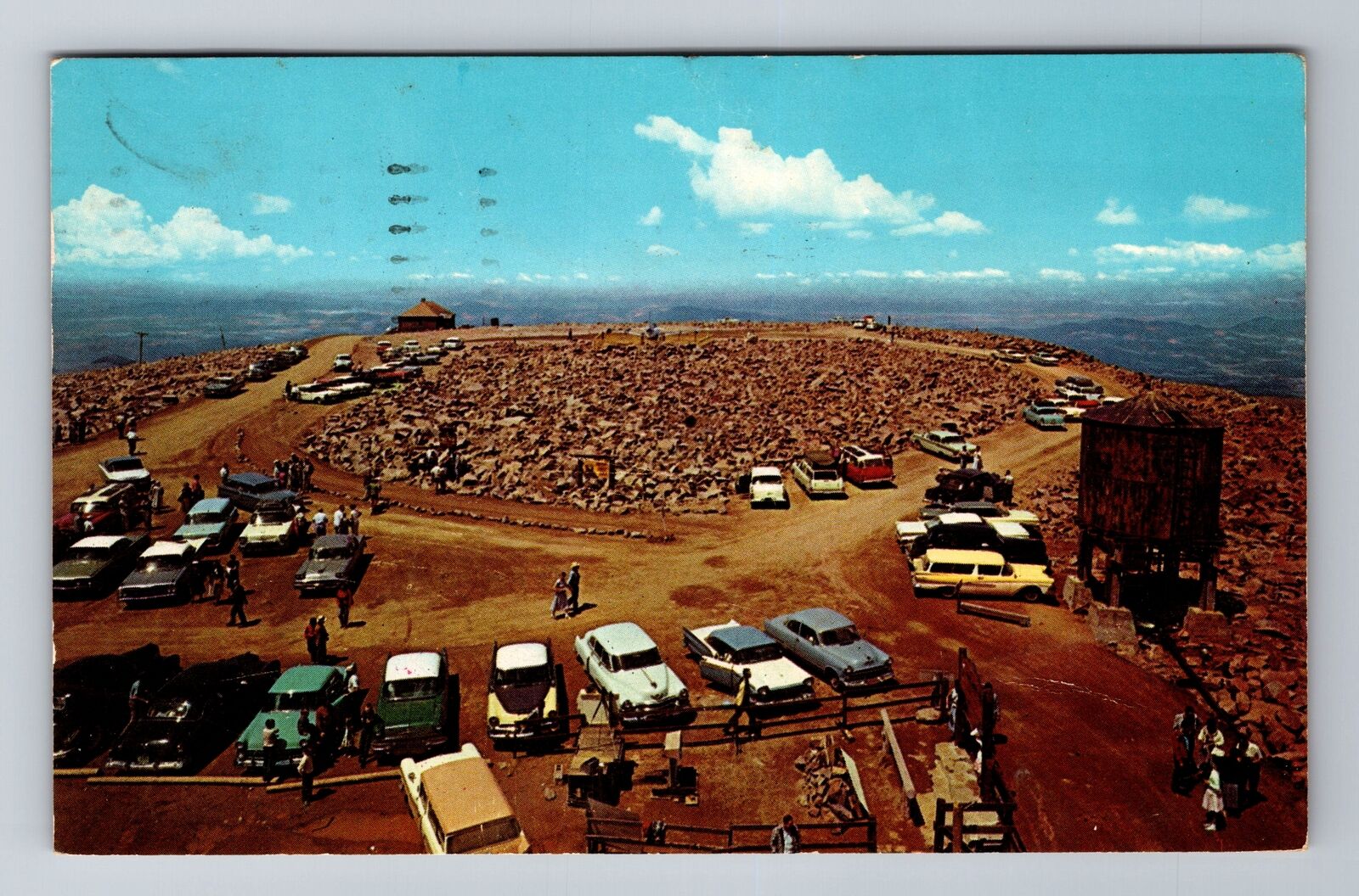 Pikes Peak CO-Colorado, Parking Area At Top, Antique, Vintage c1960 Postcard