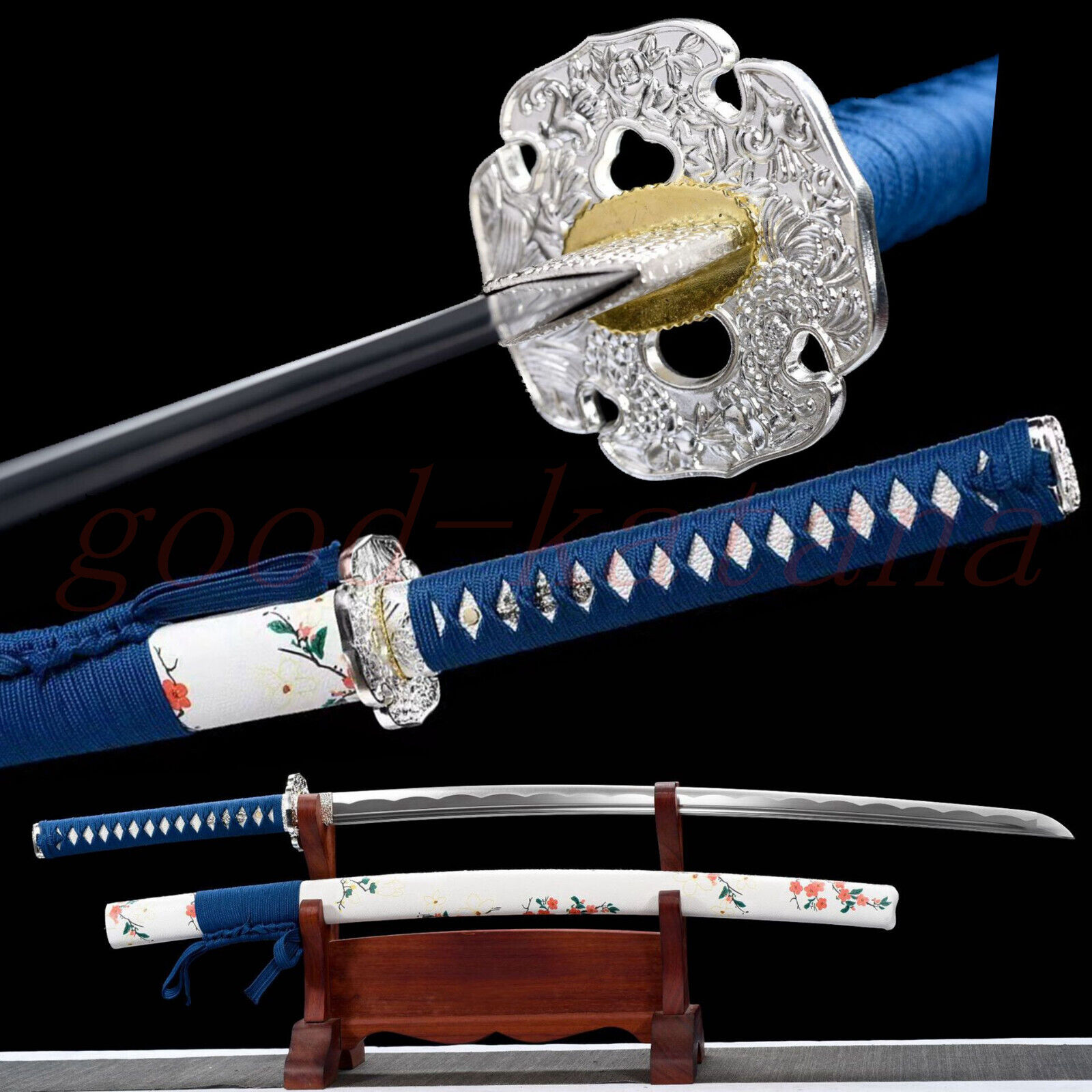 103cm Handmade Swords Japanese Samurai Sword Carbon Steel Katana Plum Sheath