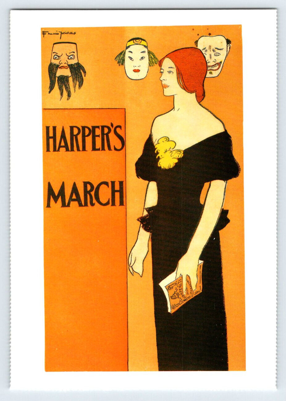 March 1896 Harper\'s Magazine Edward Penfield Reprint Postcard BRL18