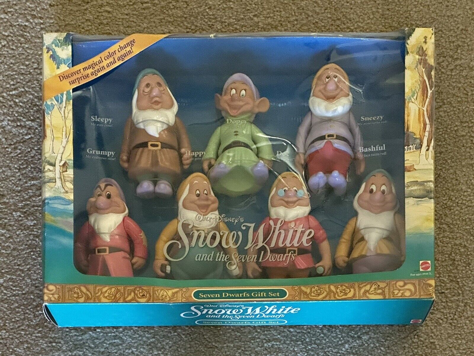 Vintage Snow White & Seven Dwarfs Color Changing Gift Set 1992 Mattel #5278