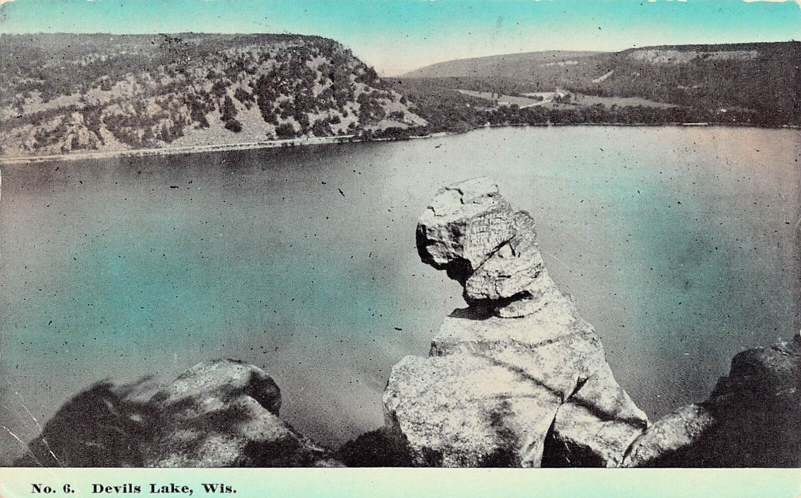 Baraboo WI Wisconsin Devils Lake Balance Rock c1912 DB Vtg Postcard A11