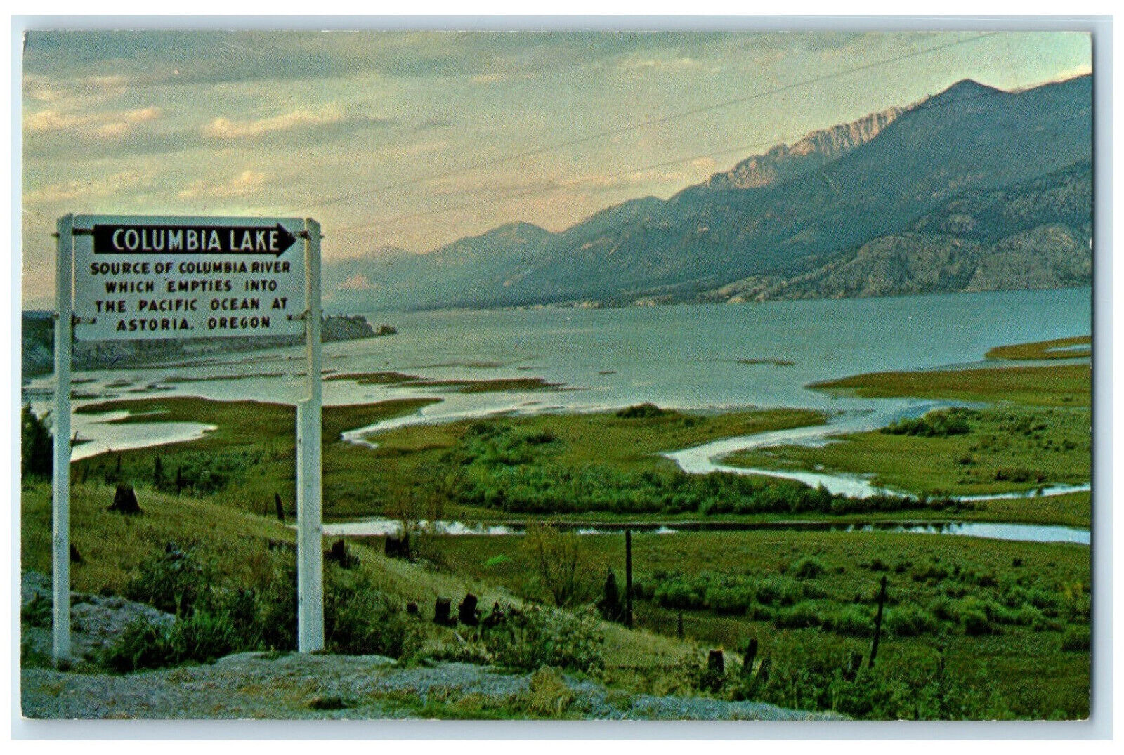 1970 Beautiful Mountain Columbia Lake British Columbia Canada Postcard