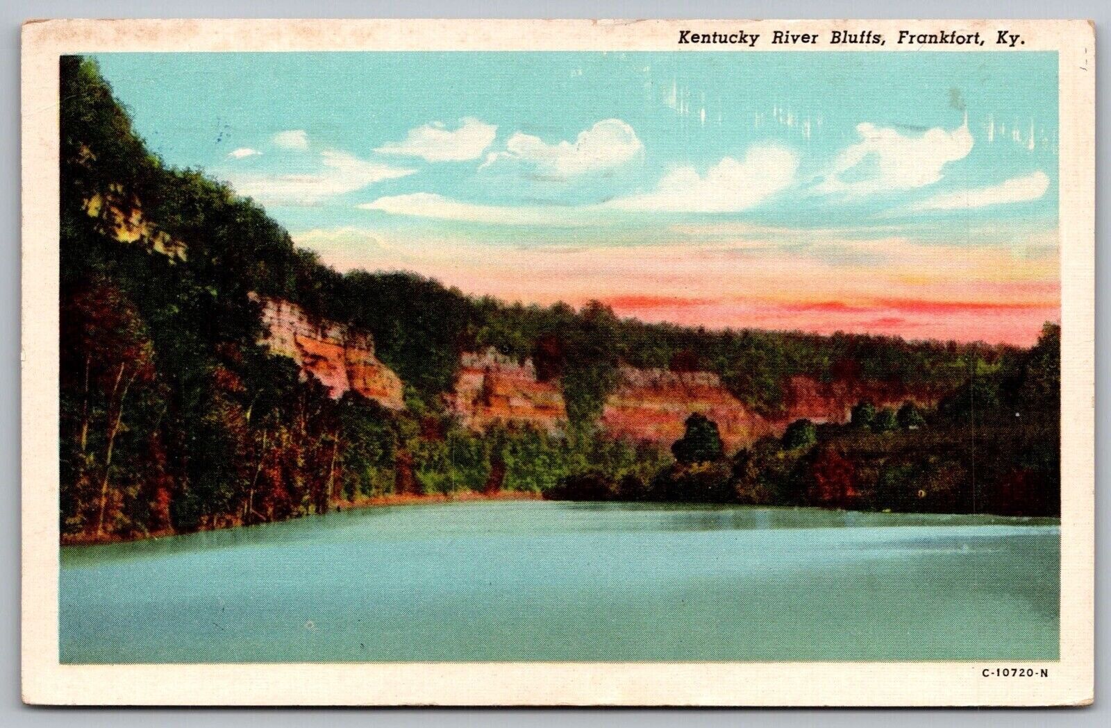 Frankfort Kentucky Ky Kentucky River Bluffs Frankfort 1951 Cancel Wob Postcard
