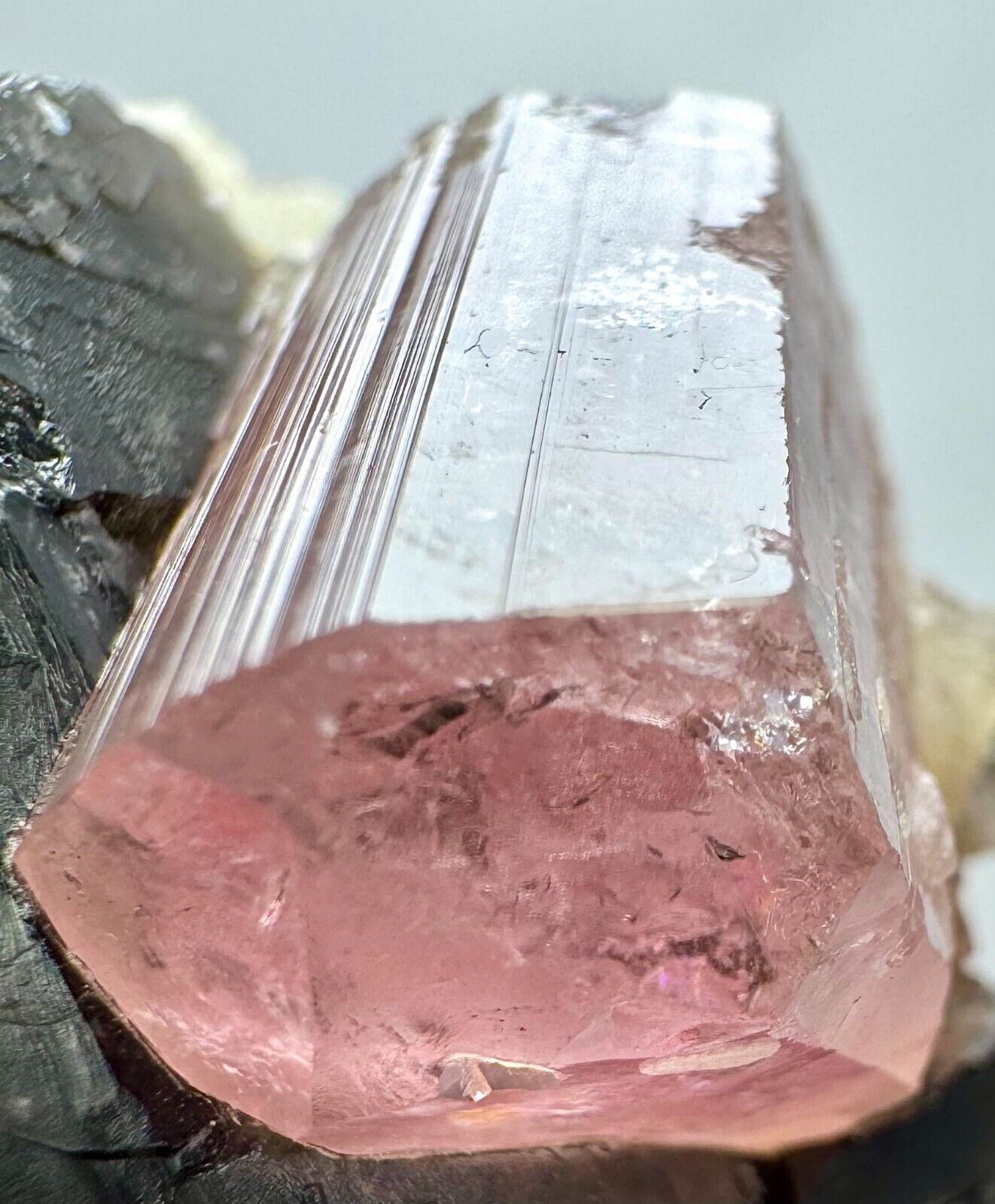 187 Carats Ultra Rare Eye Clean Pink Tourmaline Huge Crystal On Quartz @AFG