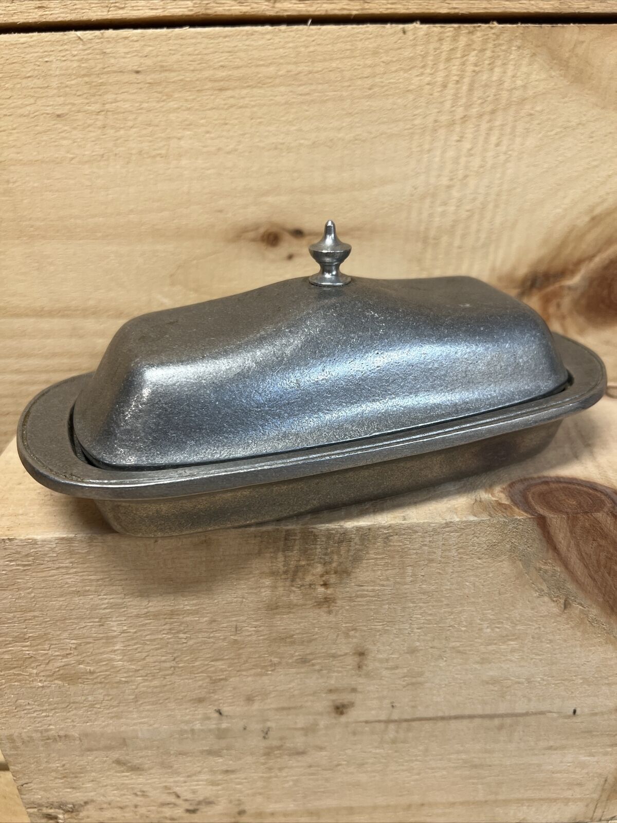 VTG Wilton Armetale Mount Joy Pewter Covered Butter Dish (Made In The USA)