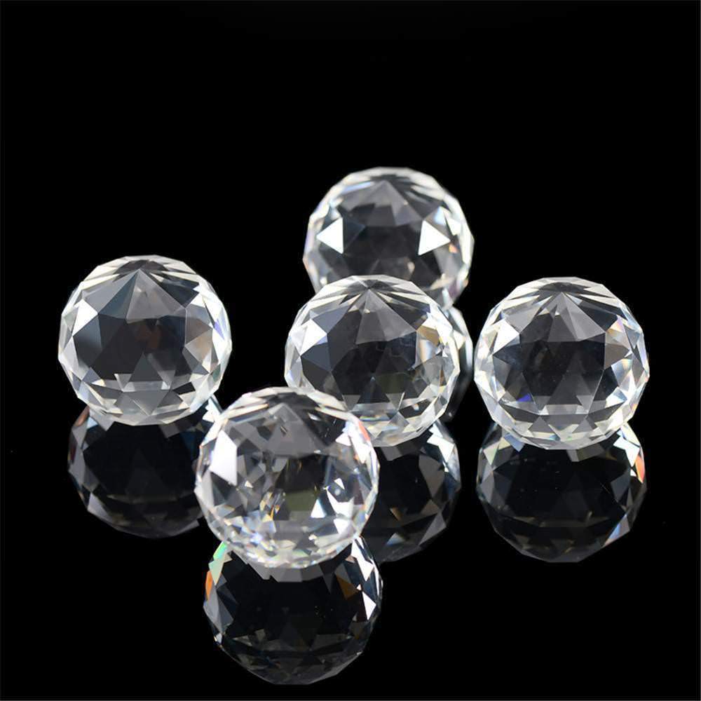 Hot 20pcs Clear Cut Crystal Sphere 20mm Faceted Gazing Ball Home Decor 
