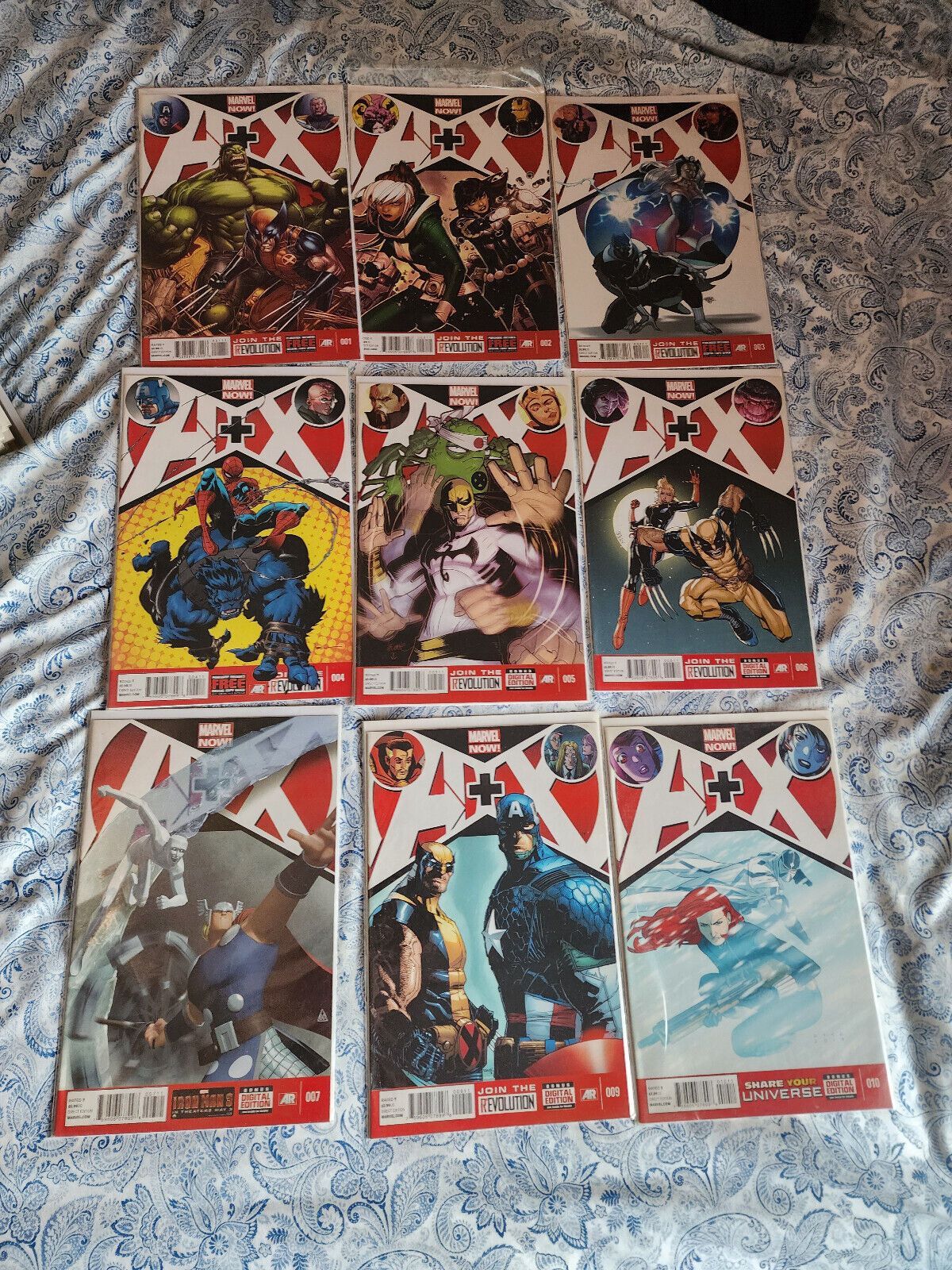 A+X Set Complete #1-10  1 2 3 4 5 6 7 8 9 Avengers & X-Men, NM Lot, 2013