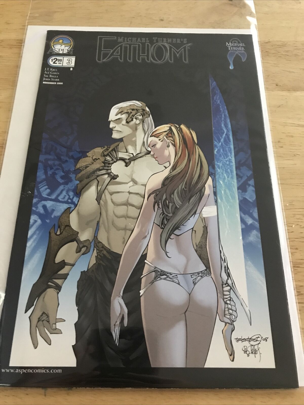 Michael Turner’s Fathom #3 Bagged And Boarded 