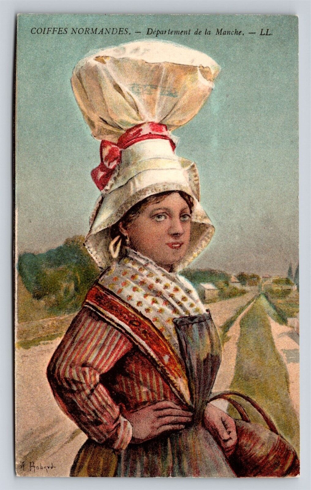 France COIFFES NORMANDES Normandy Woman Local Costume Clothing Big Hat Postcard