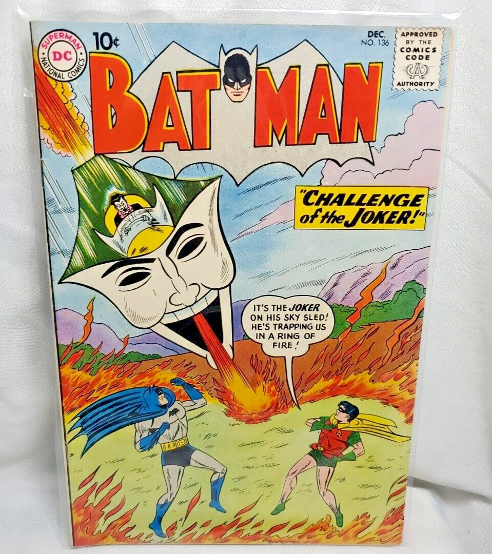 BATMAN #136  Very Fine Condition Silver Age 1960 Joker Cover Key Issue RAW