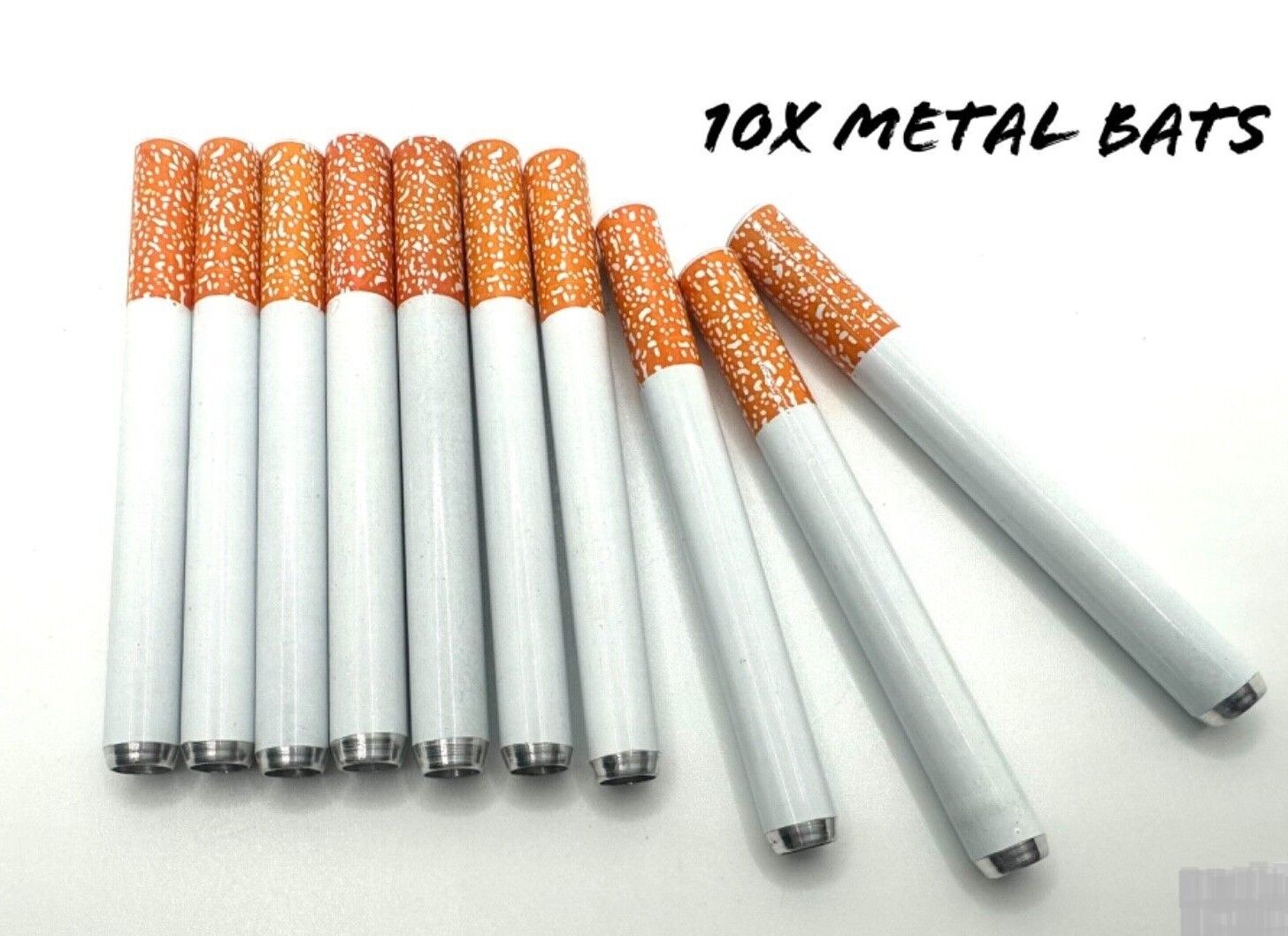 Pack of 10 Metal One Hitter Dugout Pipe Cigarette Sticks Large 10 Tobacco-
