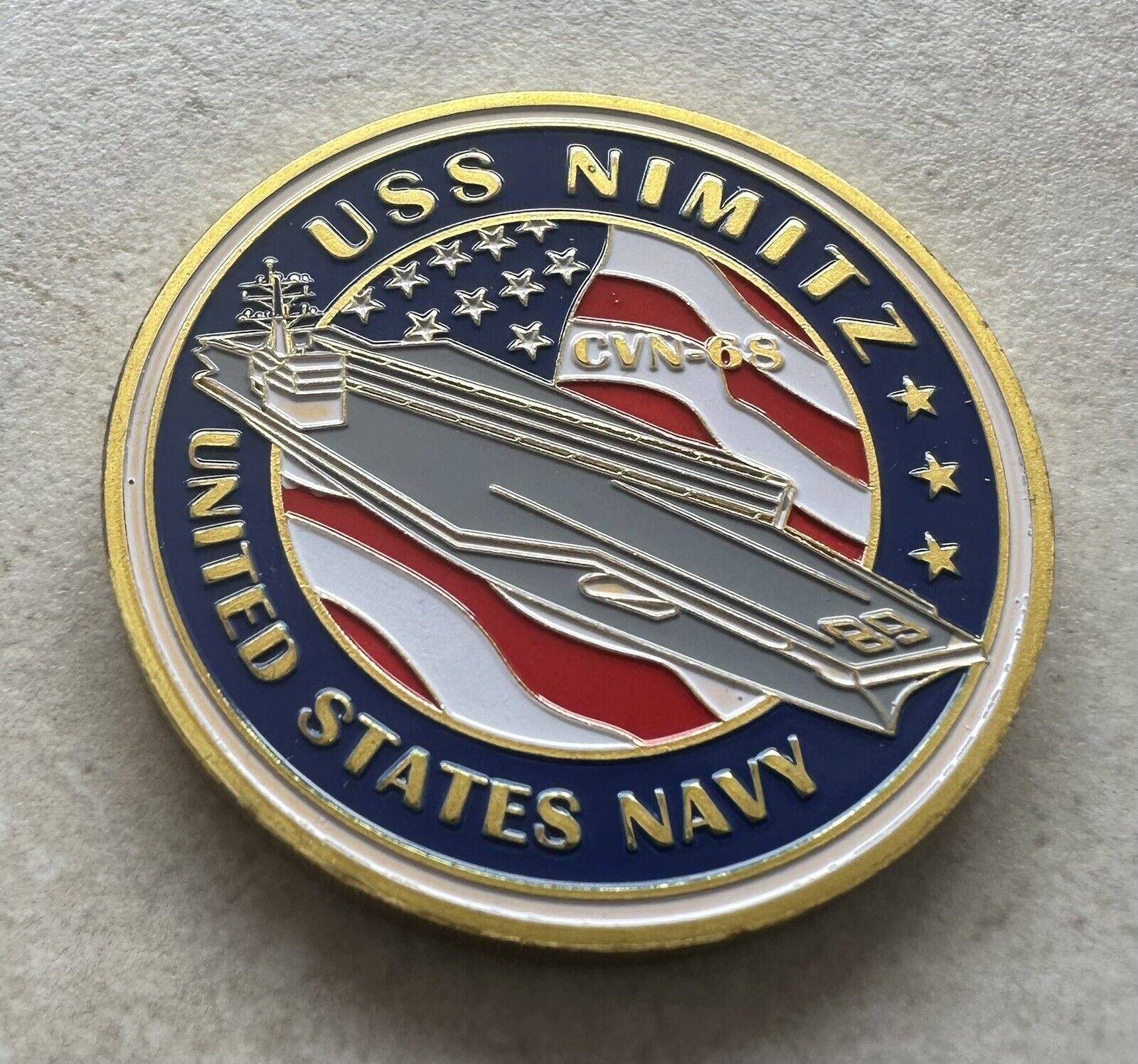 US NAVY Aircraft carrier - USS NIMITZ CVN-68 Naval Challenge Coin