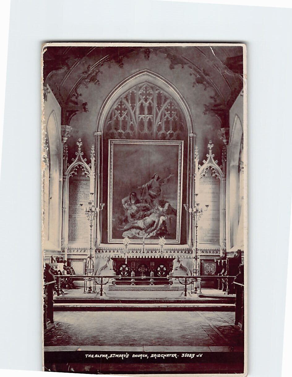 Postcard The Altar, St. Marys Church, Bridgwater, England