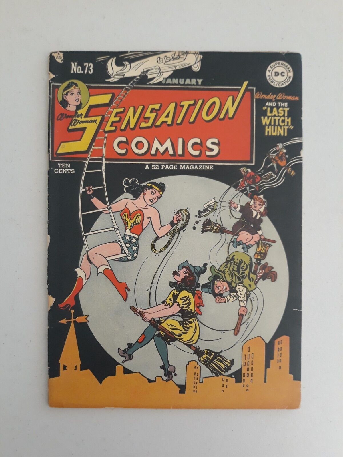 Sensation Comics 73 DC Golden Age Wonder Woman 1948, Rare, Witch Hunt 