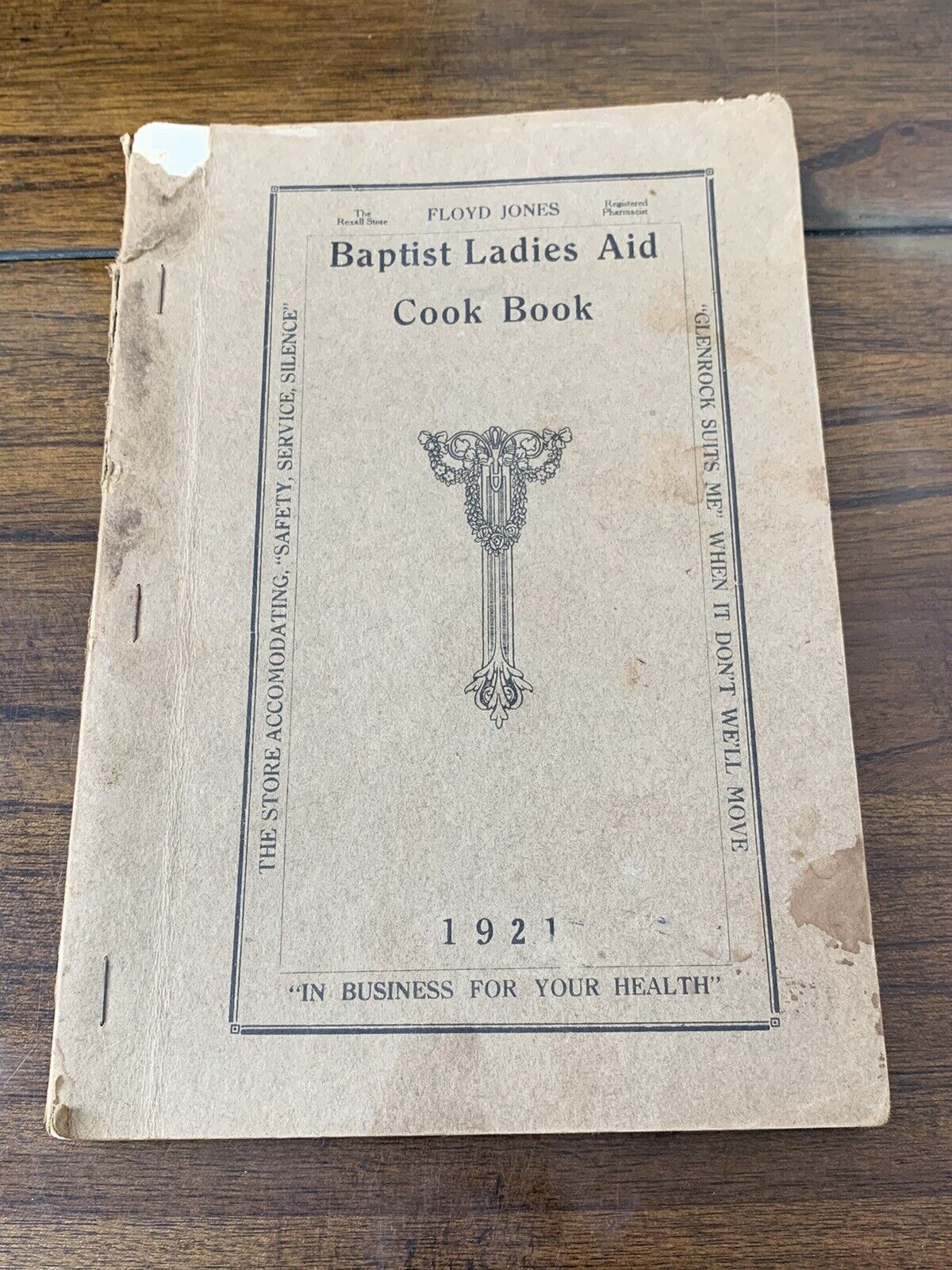 1921 Antique Baptist Ladies Aid Cook Book Glenrock Wyoming 56 Pages