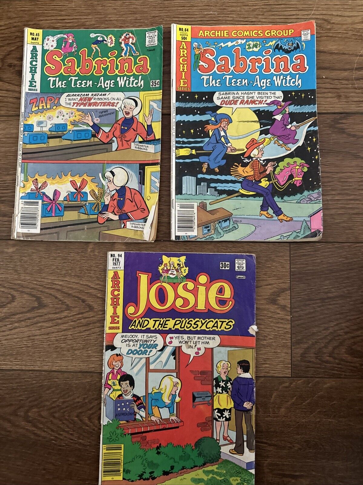 Archie Series Sabrina The Teen Age Witch #45 & 64  May 1976 Jose Andthe pussycat