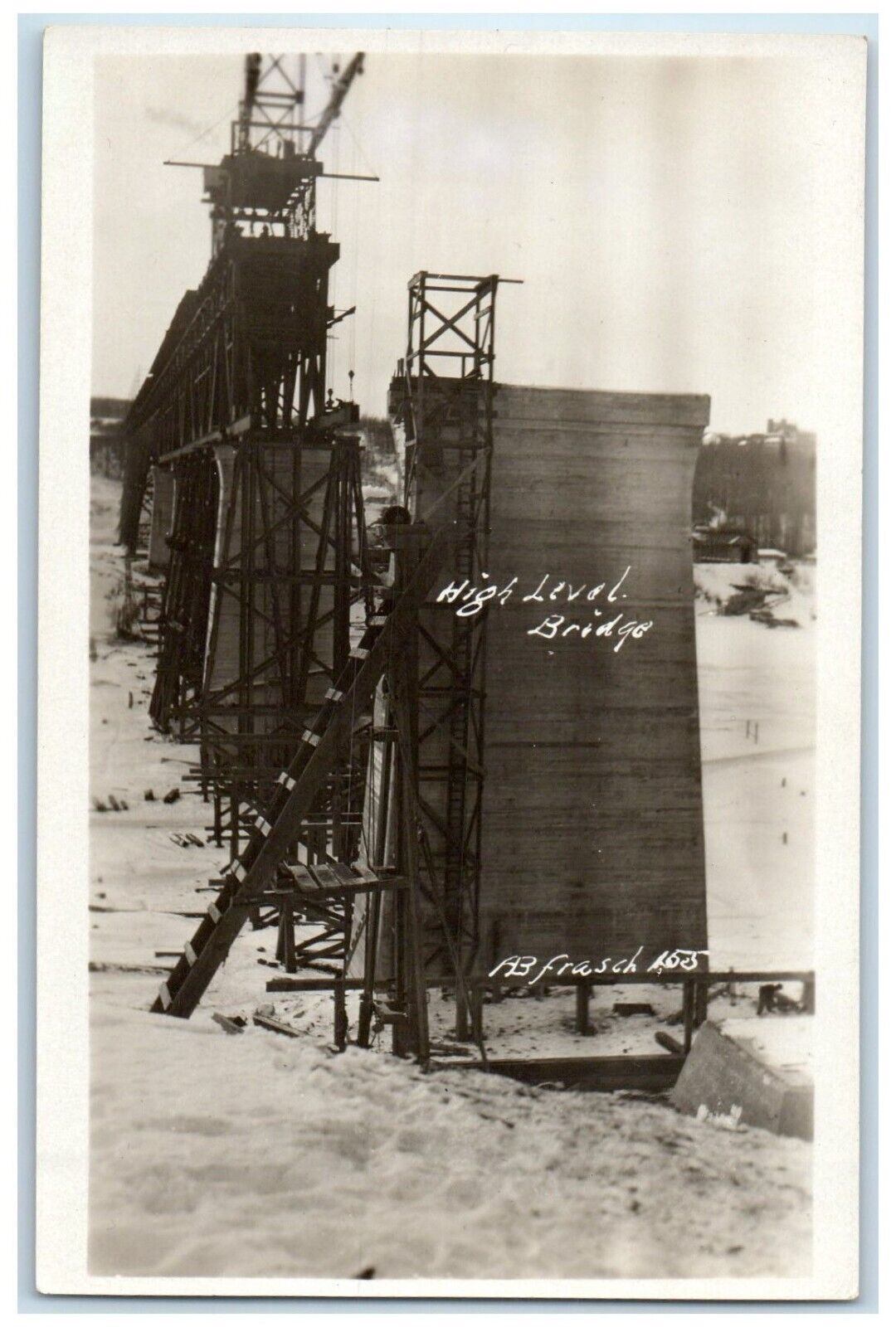 c1910\'s High Level Bridge Construction RPPC Photo Unposted Antique Postcard