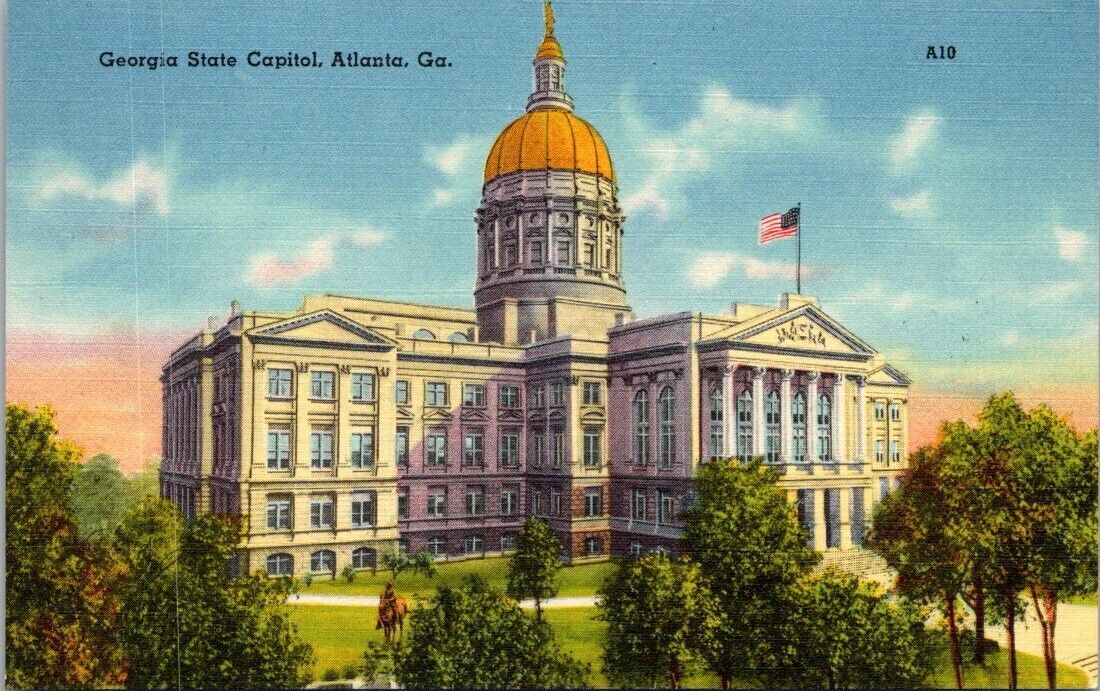 Atlanta GA Georgia State Capitol Building Vintage Postcard Unposted Tichnor