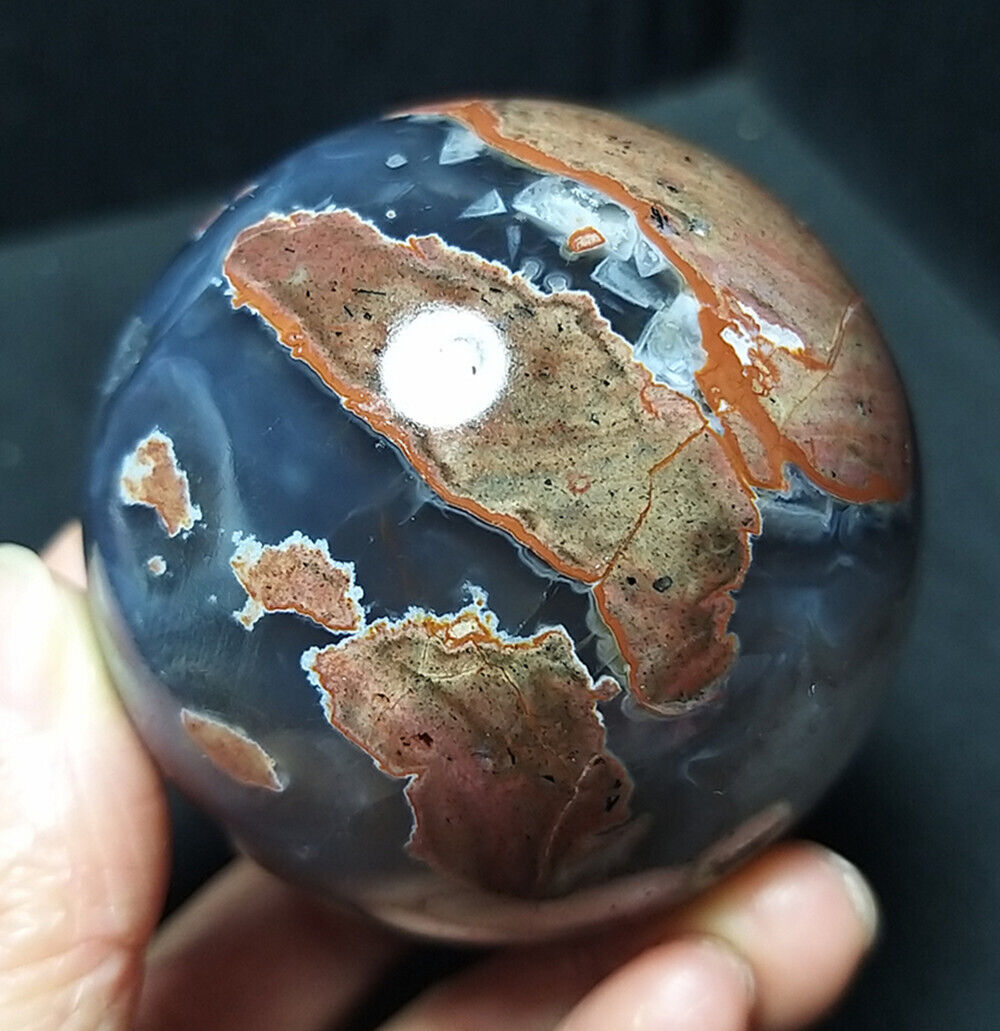 RARE 309g Natural Polished Football Agate Crystal Sphere Ball Healing YWD700