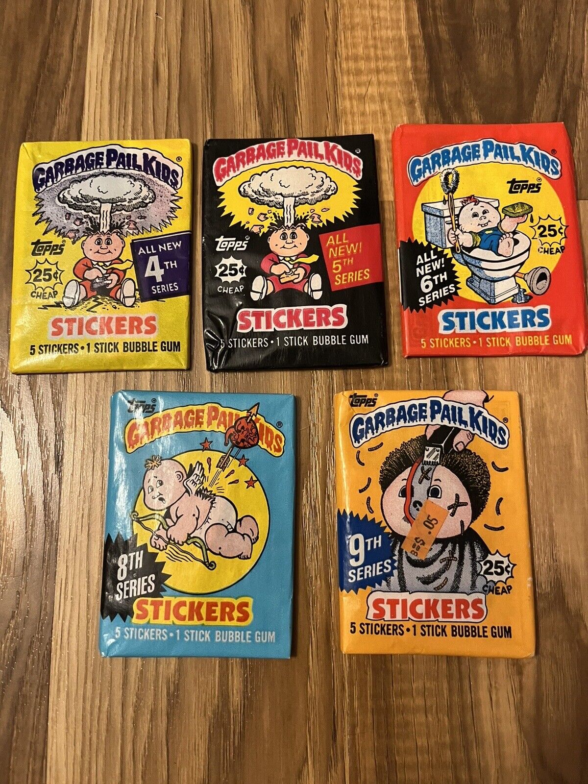 Garbage Pail Kids Lot Of 5 Wax Packs One Each Series 4 5 6 8 And 9 Sealed 1986