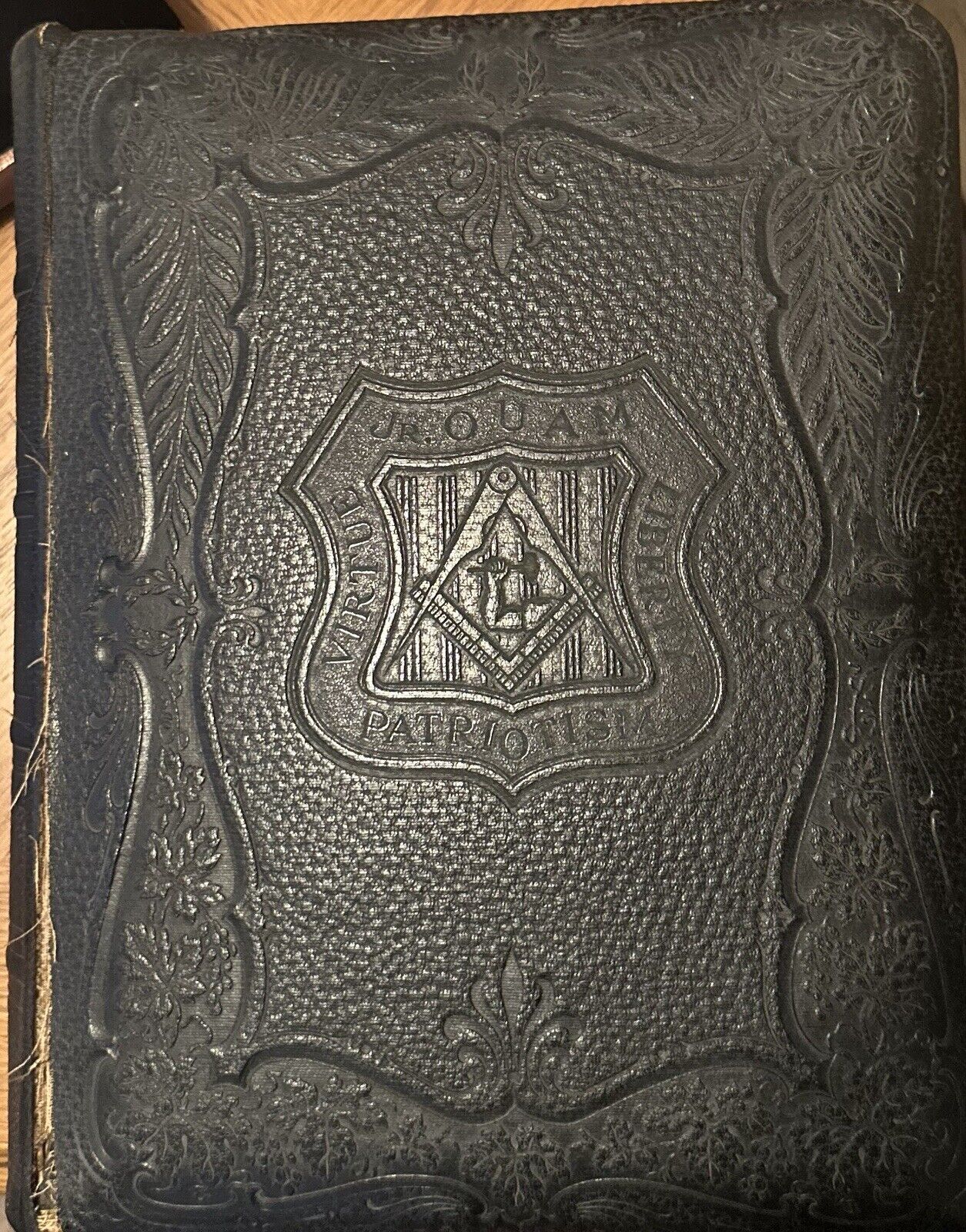 Circa 1800s Antique Masonic Pictorial Bible - LEATHERBOUND