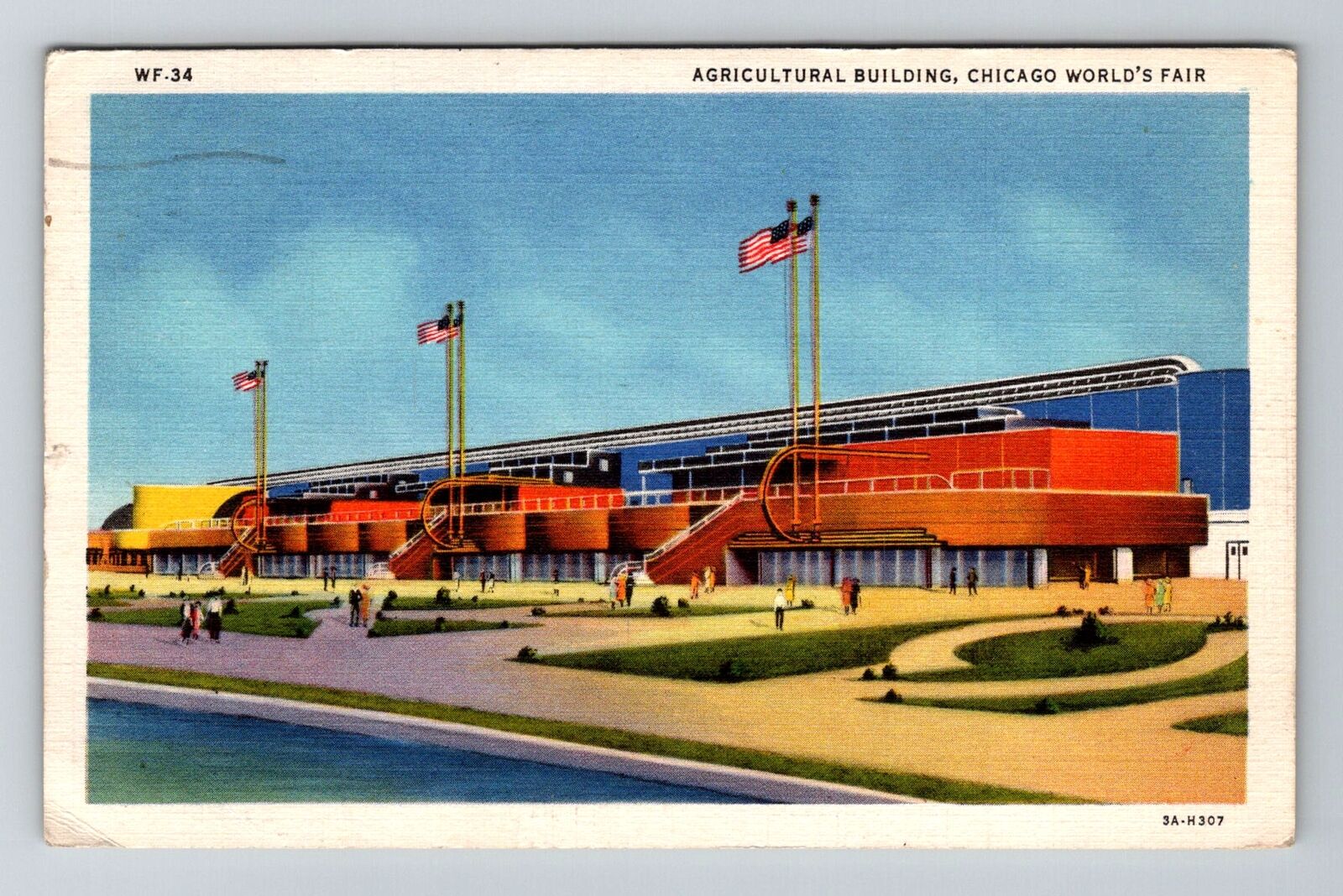 Chicago, IL-Illinois, World's Fair Agricultural Building c1933, Vintage Postcard