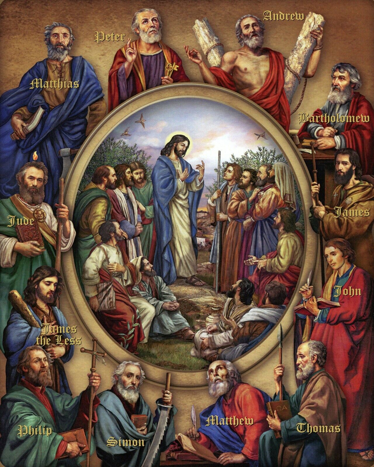 Catholic print picture- TWELVE APOSTLES P -   8\
