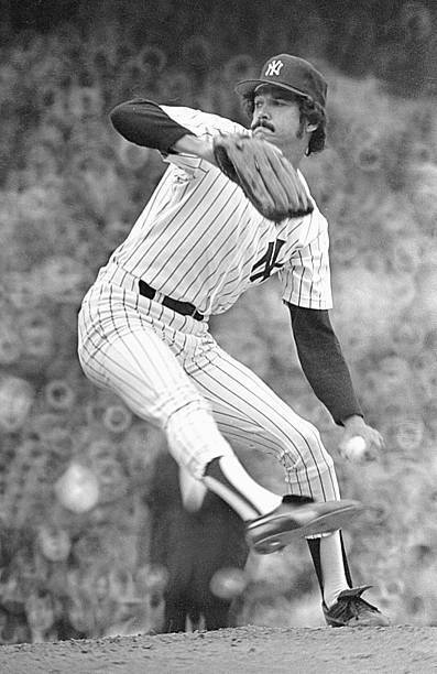 Ron Guidry Of The New York Yankees Pitching 1970s Old Baseball Photo