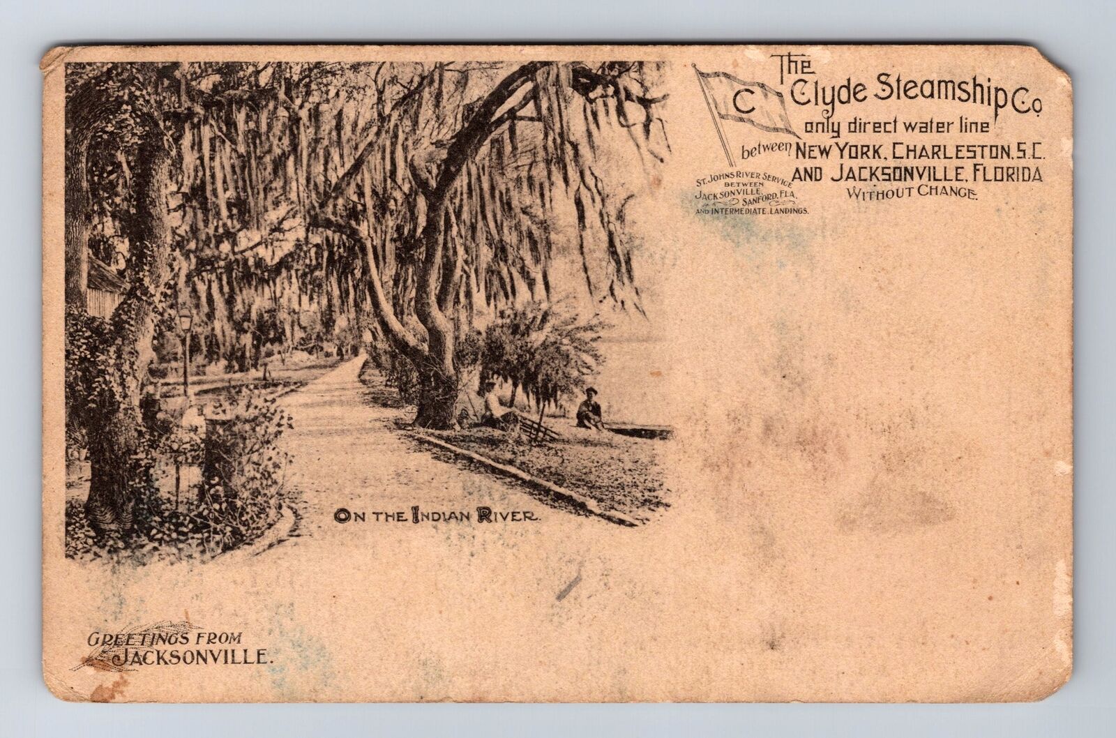 Jacksonville FL-Florida, Scenic Greetings, On The Indian River Vintage Postcard