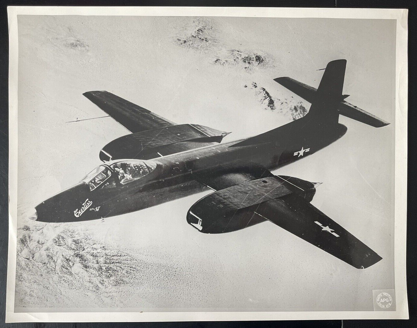 Official Air Force AF Eglin Base Curtiss Aircraft Photograph Rare Blackhawk X-87