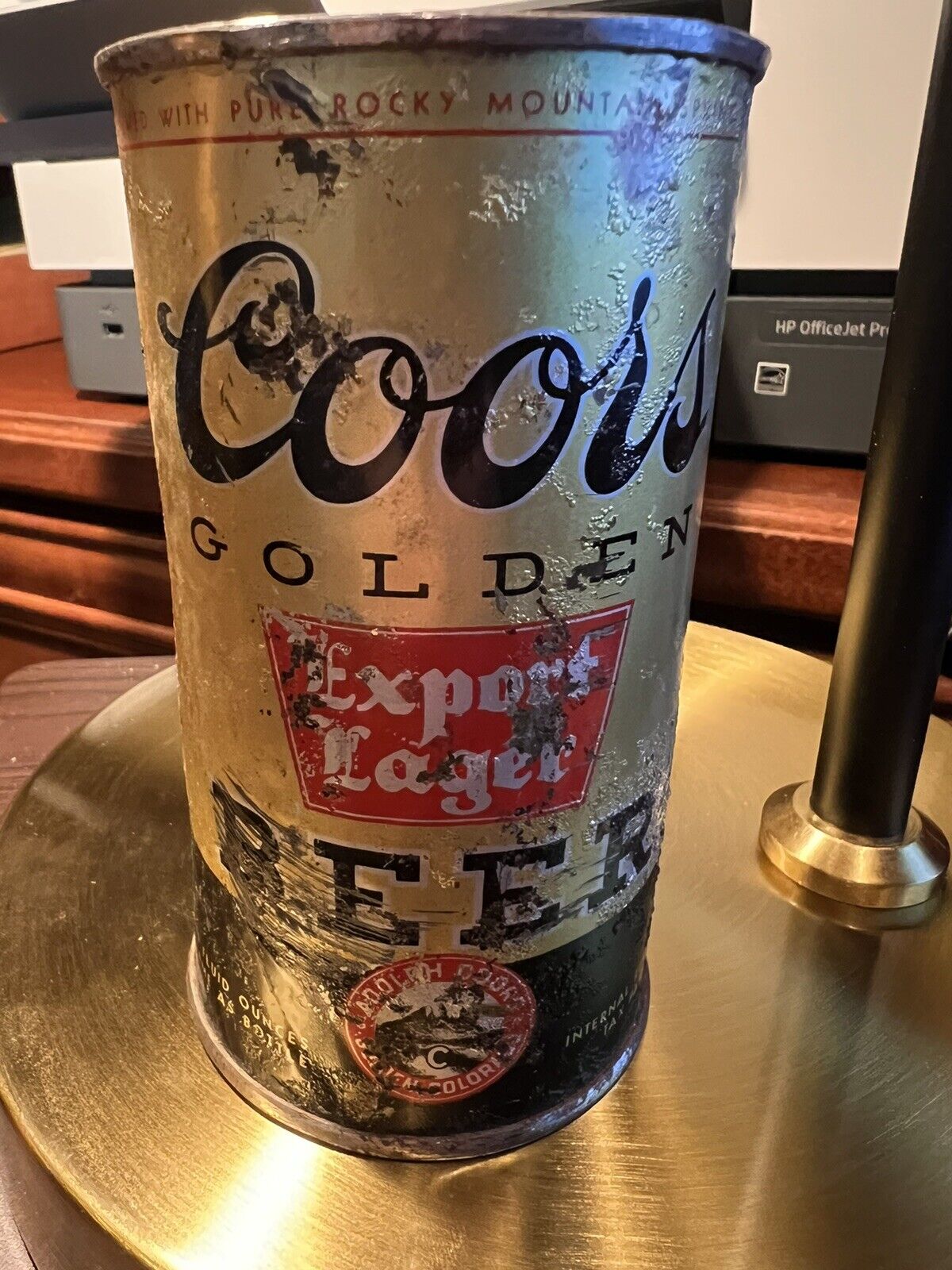 Rare- IRTP Coors Golden Beer 12 Oz EMPTY Flat Top Beer Can 1930’s