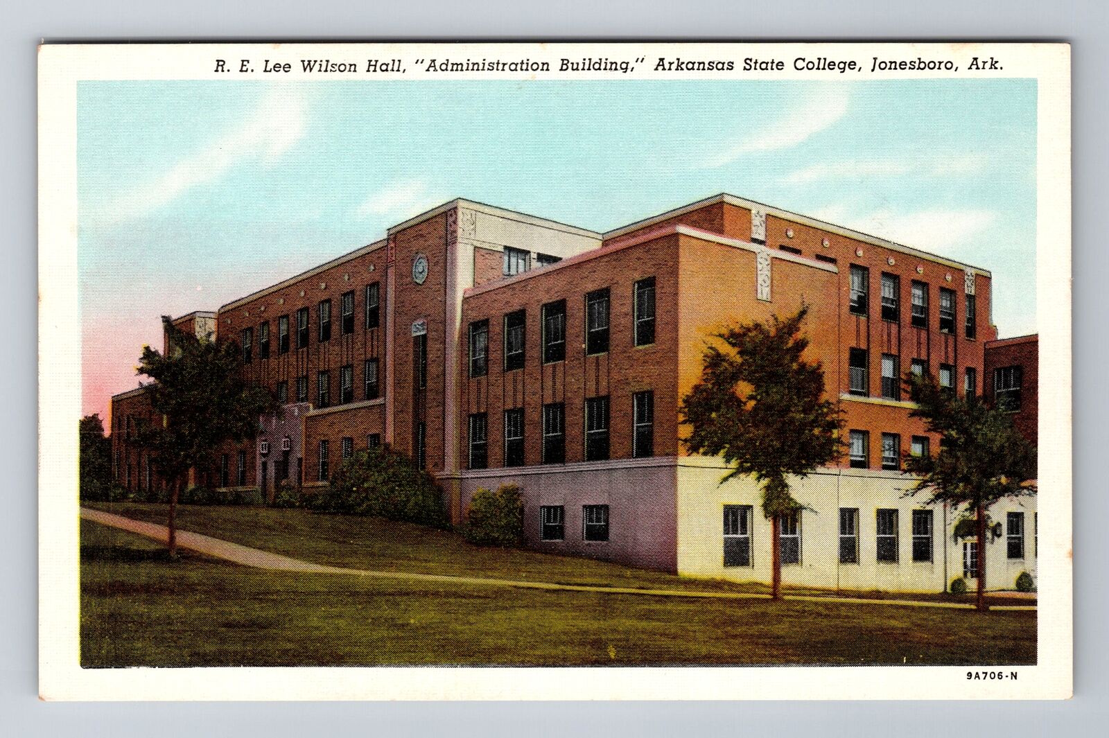 Jonesboro AR-Arkansas, RE Lee Wilson Hall, College, Antique, Vintage Postcard