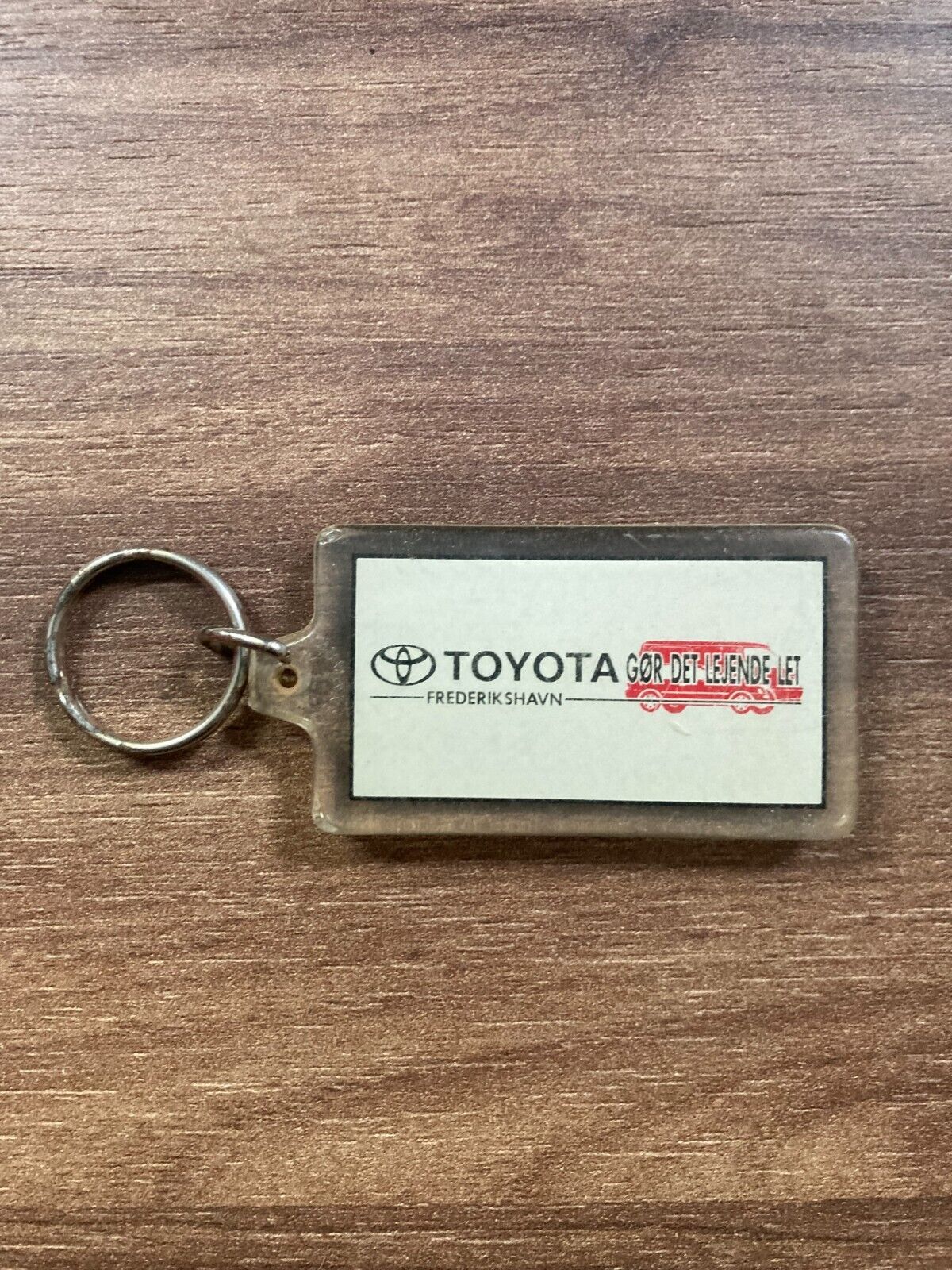 Vintage Toyota Danish Plastic Keychain - Rare 1980s Car Dealership