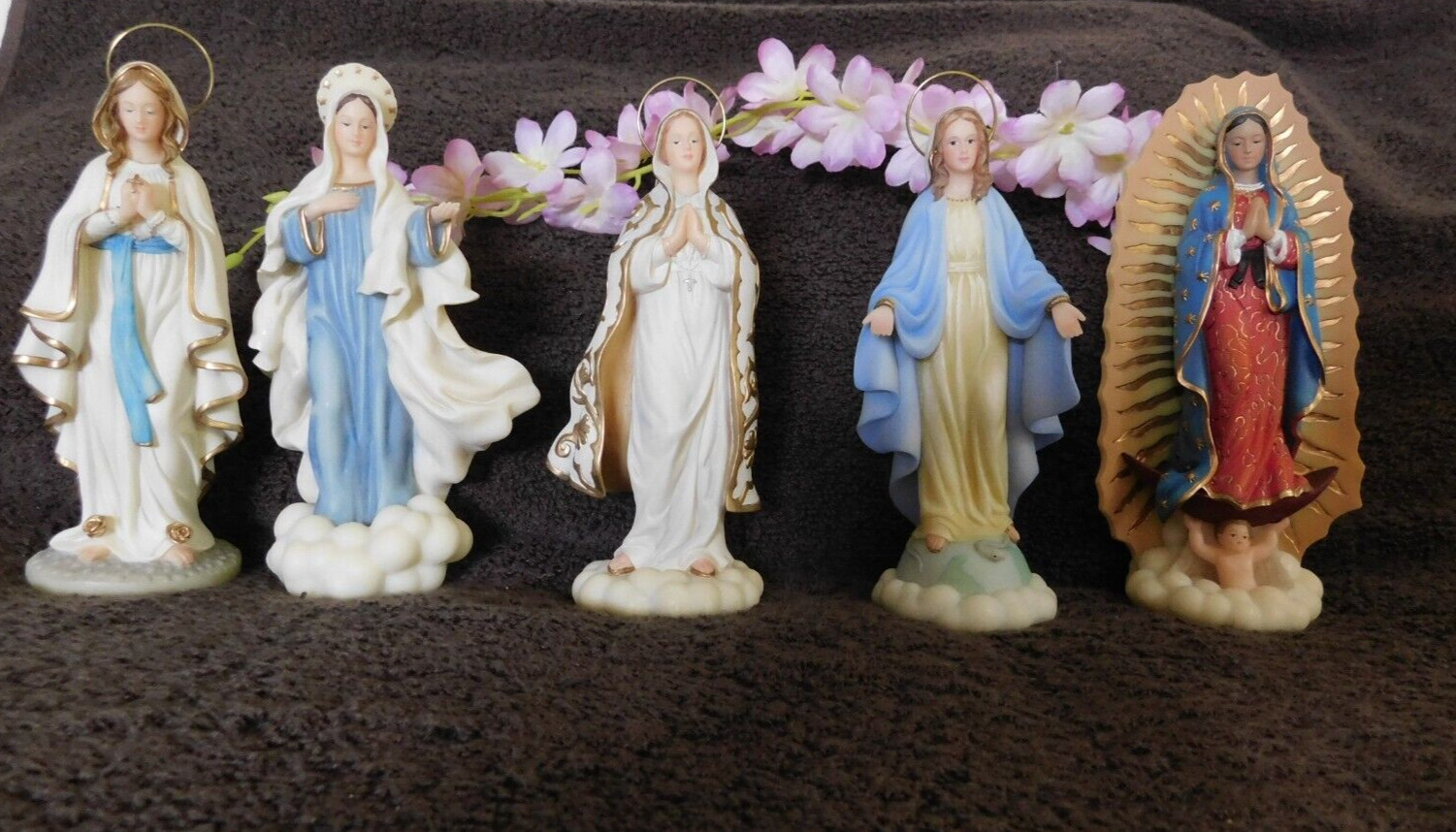 1999 Bradford Exchange Lady of Fatima 5 Figurines Lady of Grace,from Roman Inc.