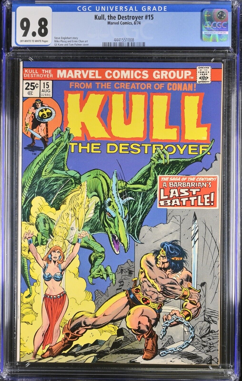 KULL THE DESTROYER #15 - CGC 9.8 - OW/WP  - NM/MT - GIL KANE COVER