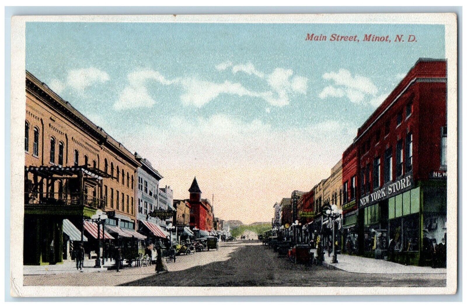 Minot North Dakota Postcard Main Street Exterior Building c1910 Vintage Antique