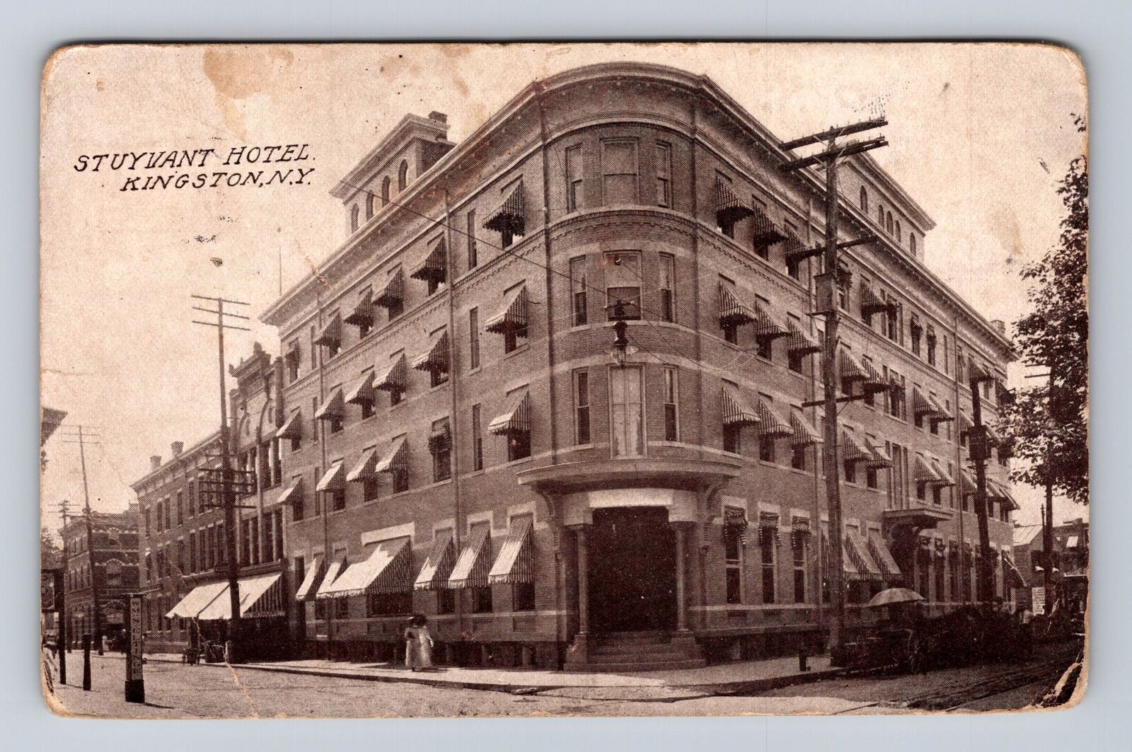 Kingston NY-New York, Stuyvant Hotel, Advertisement, Vintage c1910 Postcard