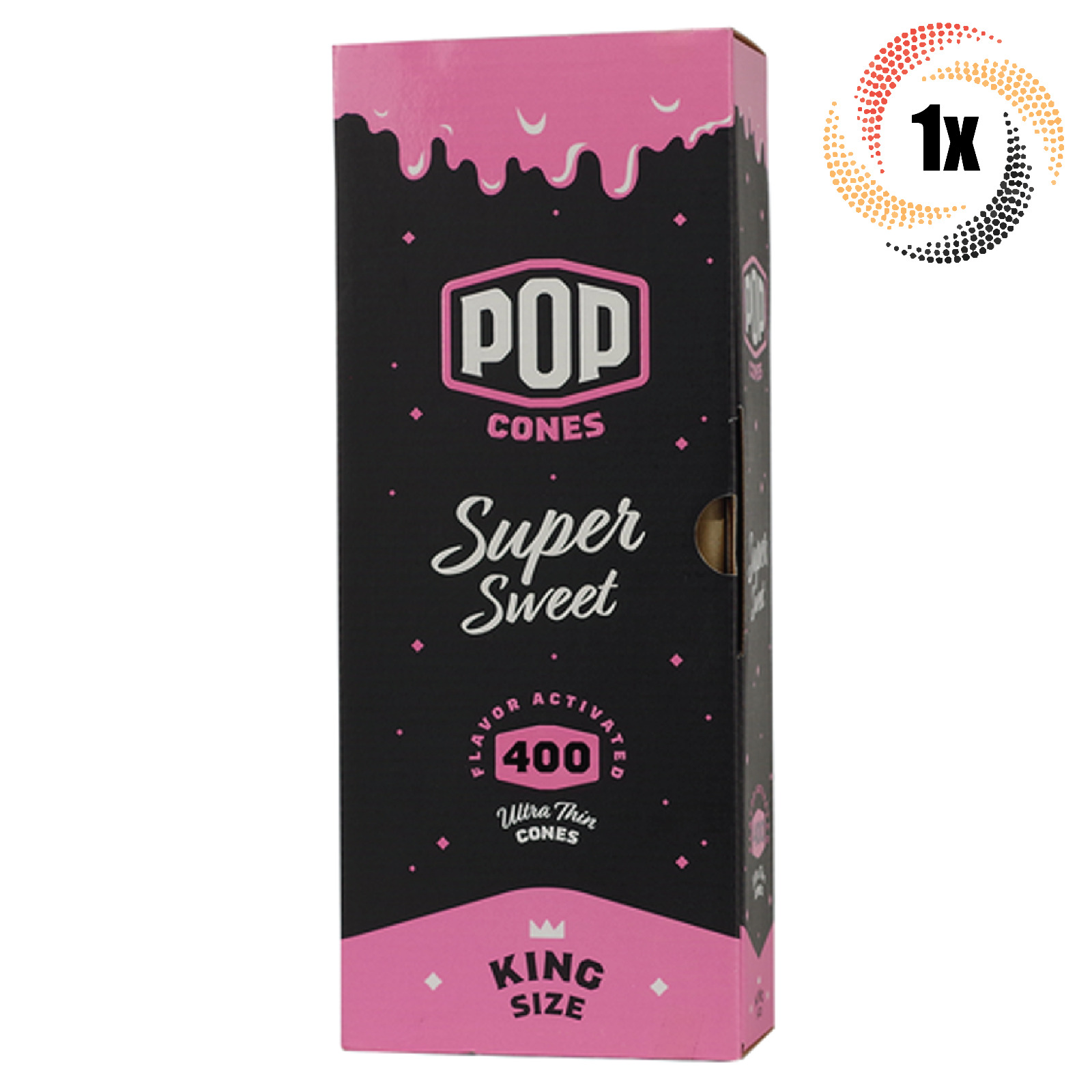 1x Box Pop Super Sweet Cones | 400 Cones Each | 1 1/4 | + 2 Free Tubes