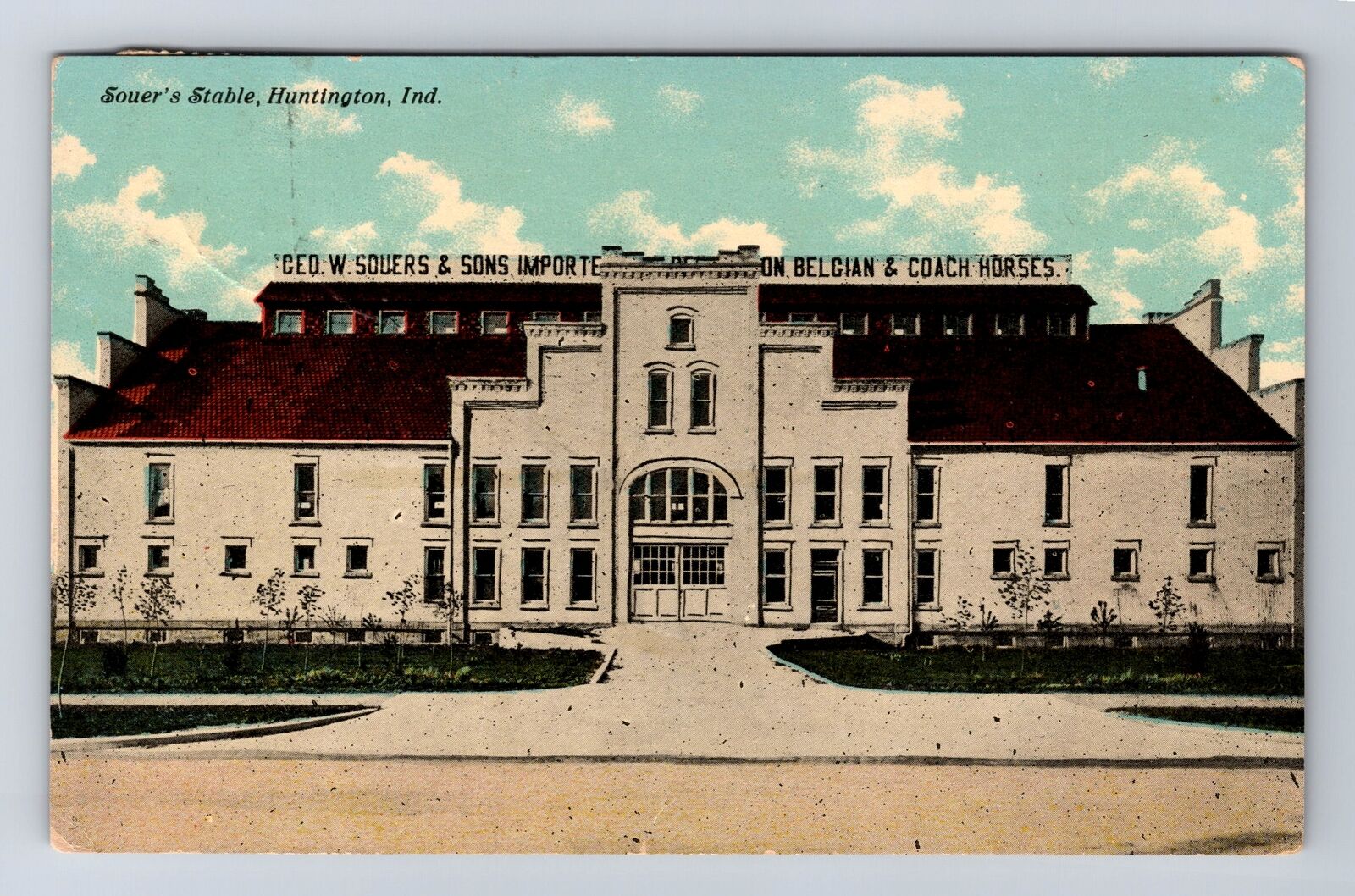 Huntington IN-Indiana, Souer\'s Stable, Antique, Souvenir, Vintage c1911 Postcard