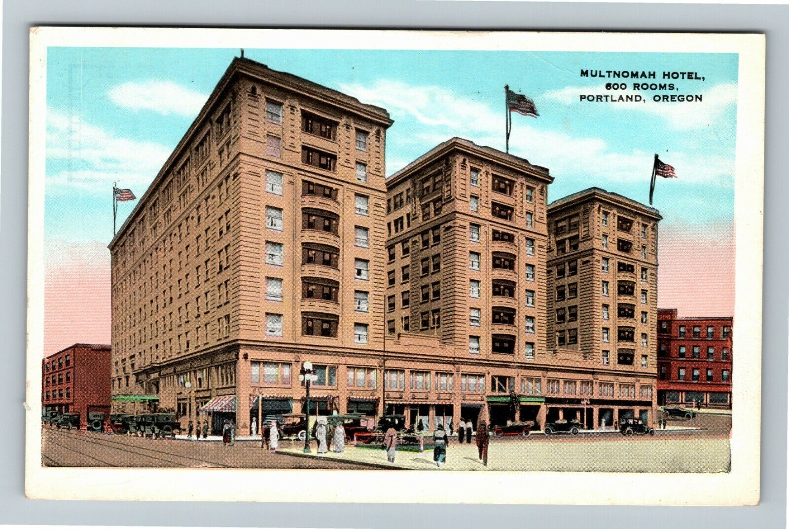 Portland OR-Oregon, Multnomah Hotel Vintage Souvenir Postcard