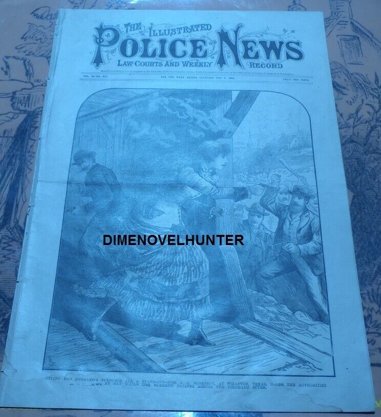 1884 ILLUSTRATED POLICE #914 NEWS MOONSHINER JOHN SULLIVAN BURNING AT THE STAKE