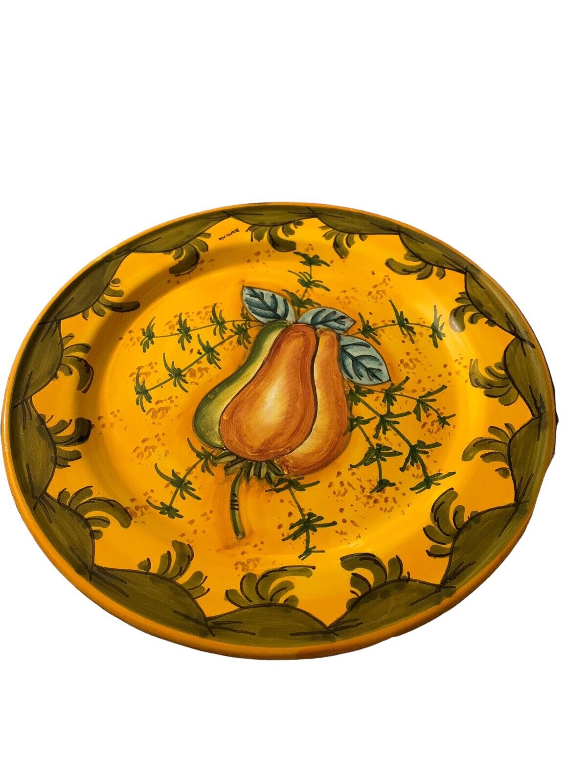 Vintage Giacomini Orvieto Decorative Plate 12” Artist Signed Sweet Pepper Tuscan