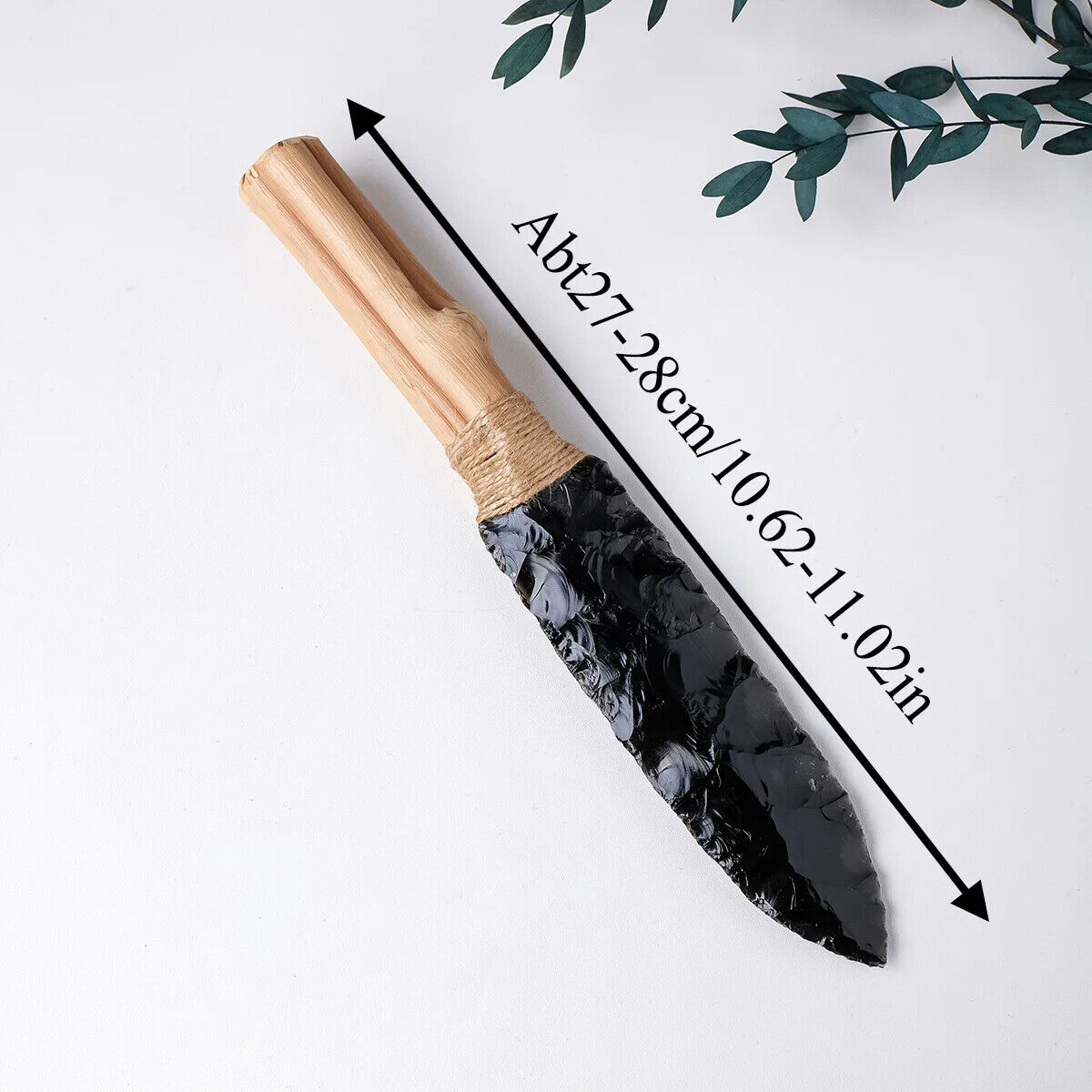 Natural Obsidian Crystal Knife Fixed Blade Black Knife Dagger Polished Knife