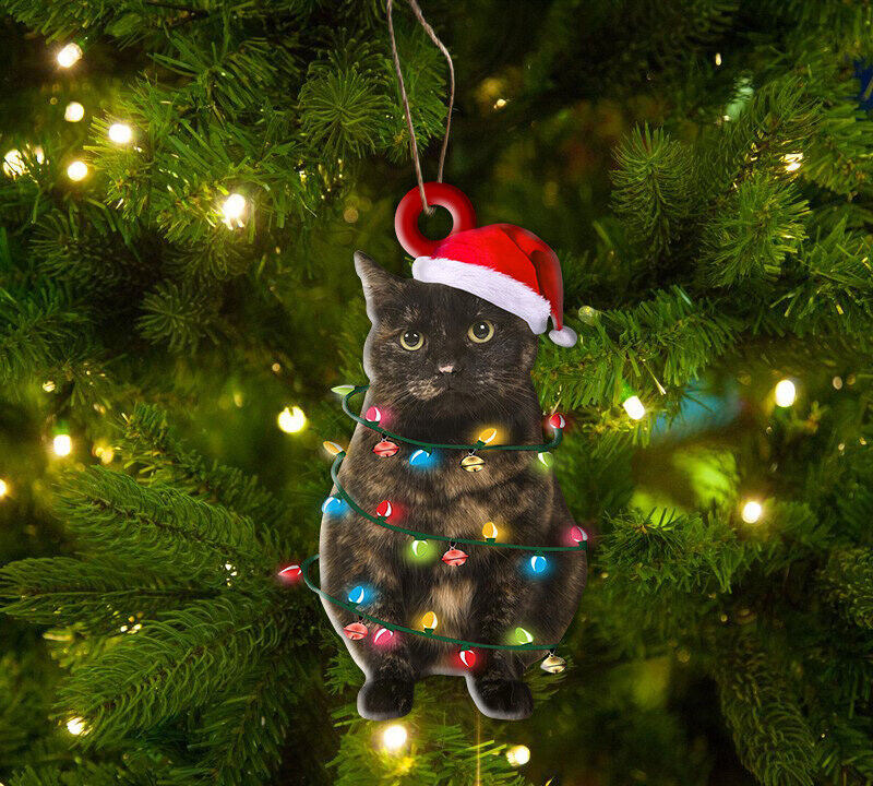 Tortie Cat Christmas Ornament, Cat Memorial Christmas Gift, Cat Lovers Gift