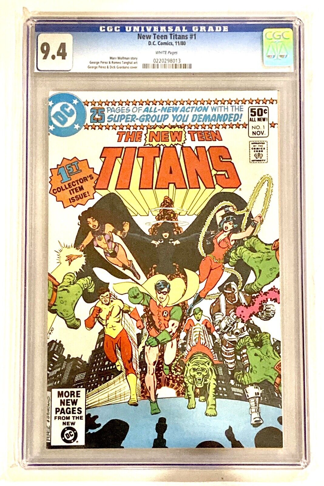New Teen Titans #1 1980 CGC 9.4 NM 1st Print 🔑1st Grant Wilson 2nd Starfire